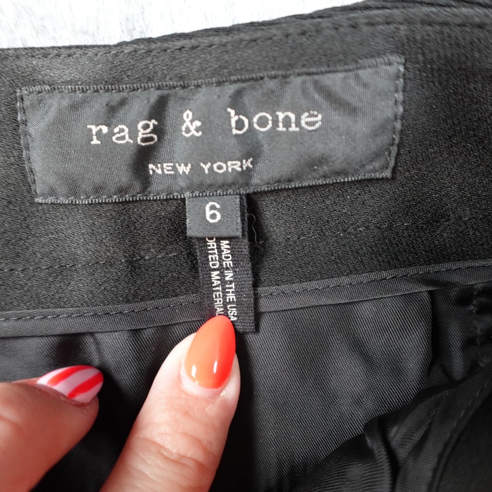 Rag and Bone Pant Women 6 Black Satin Side Stripe Tuxedo Dress Trousers Straight - Picture 8 of 14